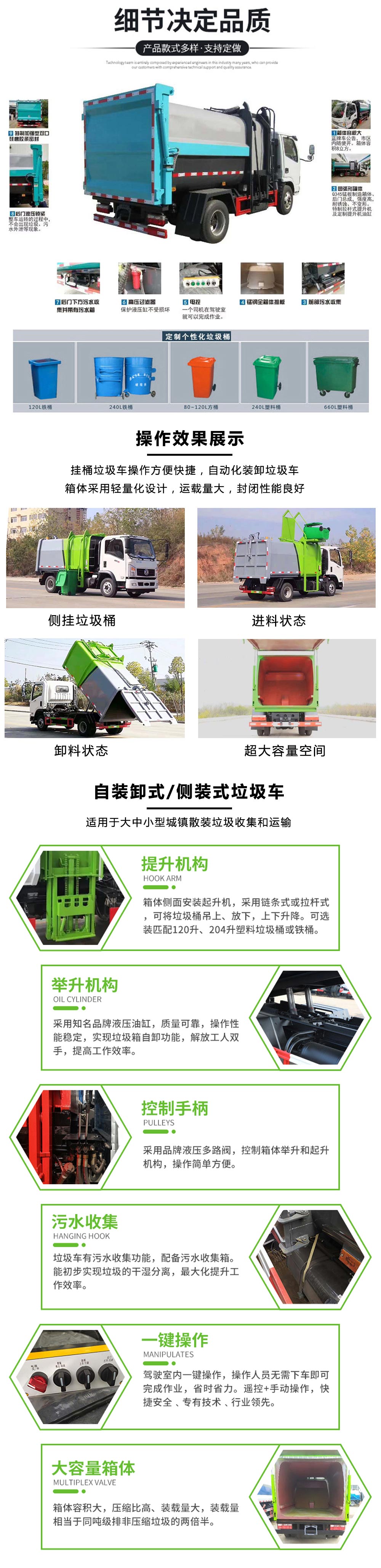 國(guó)六東風(fēng)小多利卡 5方 掛桶垃圾車(chē)
